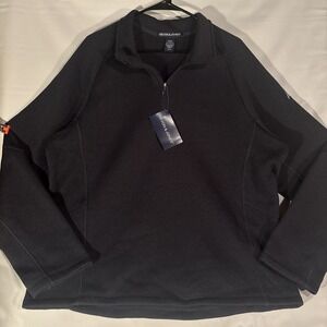 NWT-Devon & Jones, Men's Navy Blue Quarter-Zip Fleece Pullover, Size XL/TG